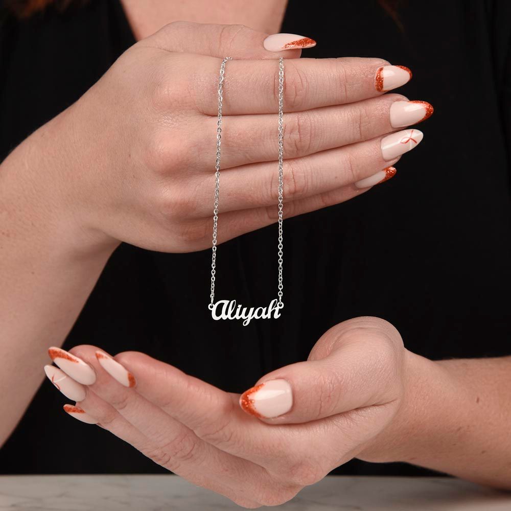 Name Necklace Custom Stainless Steel 18" Adjustable Chain Anniversary Birthday Gift for Women Wife Girlfriend